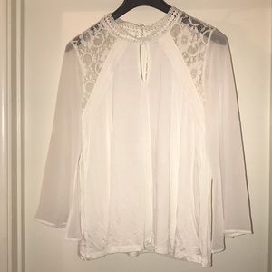 White flowy peasant top